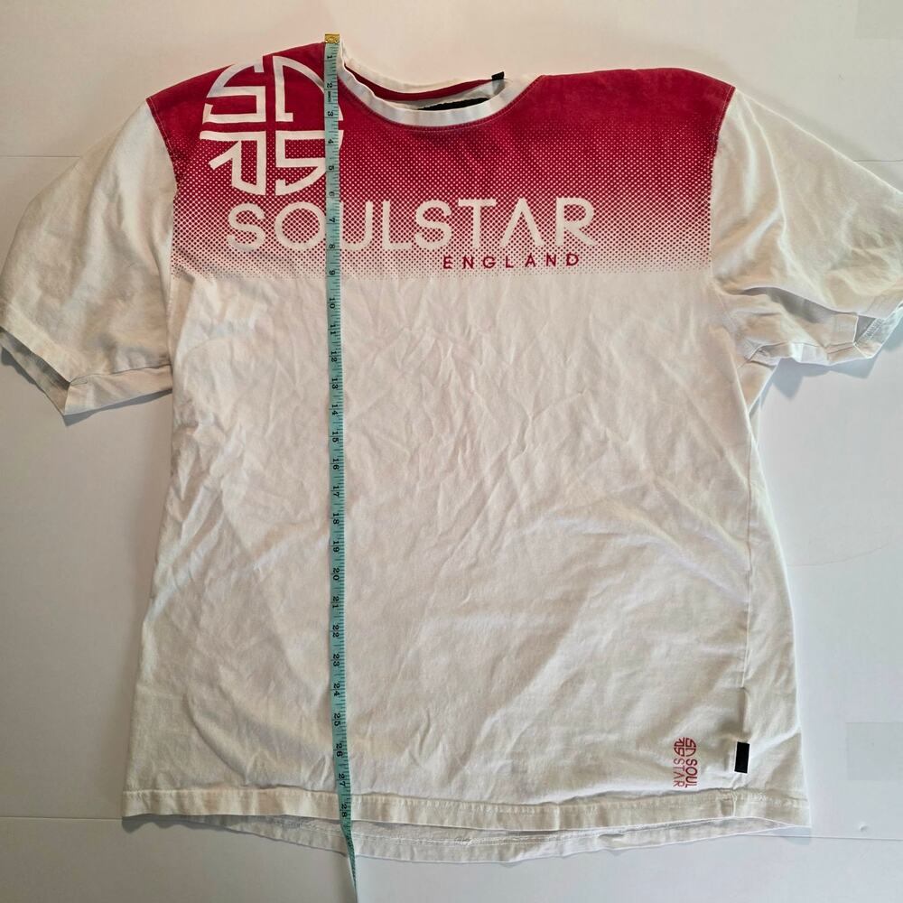 Soul Star England Graphic T Shirt Mens 3XL White Red Streetwear Logo Tee